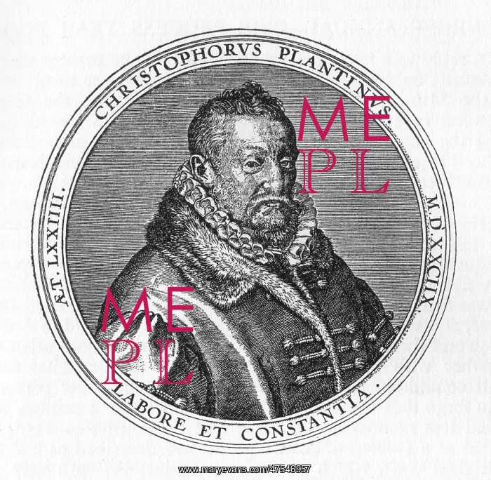 : Portrait illustration of Christopher Plantin : Portrait illustration of Christopher Plantin