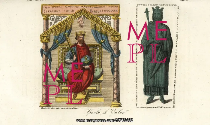 : Portrait of King Charles the Bald, 9th century : Portrait of King Charles the Bald, 9th century