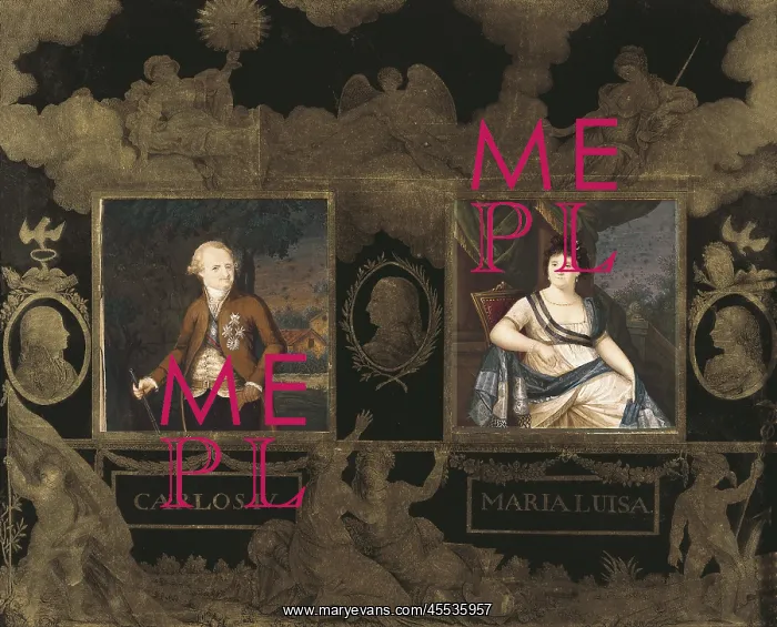 : Portrait of king Charles IV of Spain and his : Portrait of king Charles IV of Spain and his