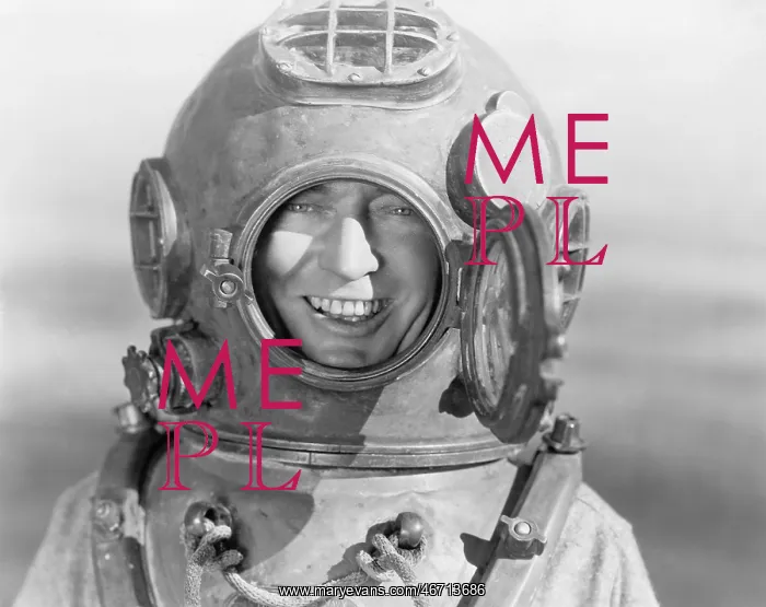 : Portrait of man in diving helmet : Portrait of man in diving helmet