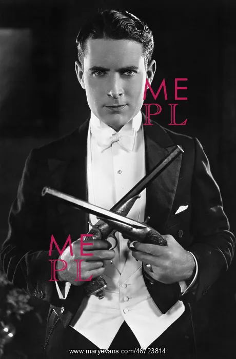 : Portrait of a man with dueling pistols : Portrait of a man with dueling pistols