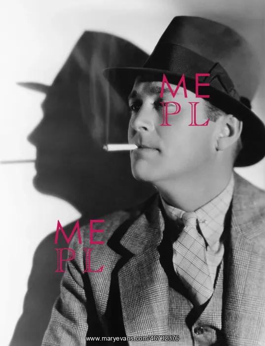  : Portrait of a man in a fedora with a cigarette in his mouth