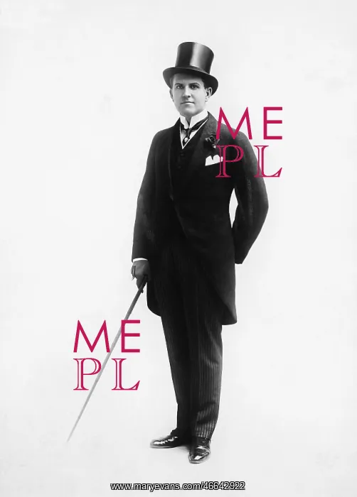 : Portrait of a man in a top hat and morning suit : Portrait of a man in a top hat and morning suit