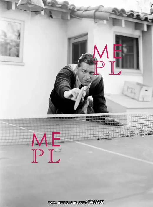 : Portrait of a man playing table tennis : Portrait of a man playing table tennis