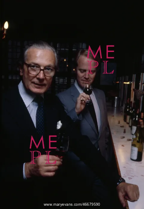 : Portrait -- two men sampling wine : Portrait -- two men sampling wine
