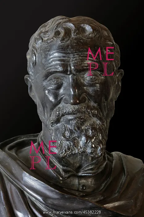 : Portrait of Michelangelo Buonarotti, bronze head : Portrait of Michelangelo Buonarotti, bronze head