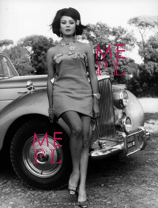 : Portrait of Mirella Maravidi on a car : Portrait of Mirella Maravidi on a car