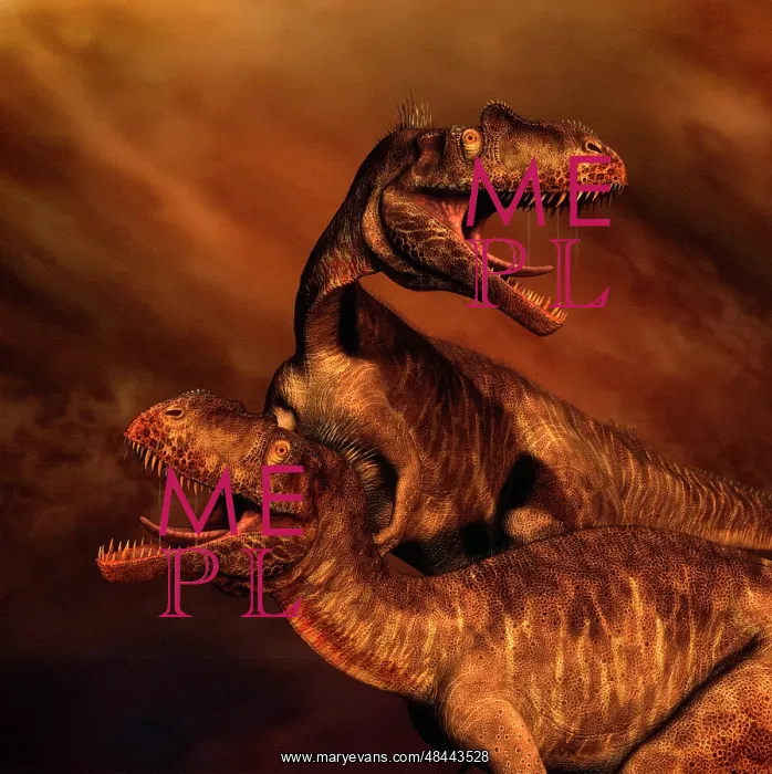 : Portrait of a pair of Megalosaurus dinosaurs : Portrait of a pair of Megalosaurus dinosaurs
