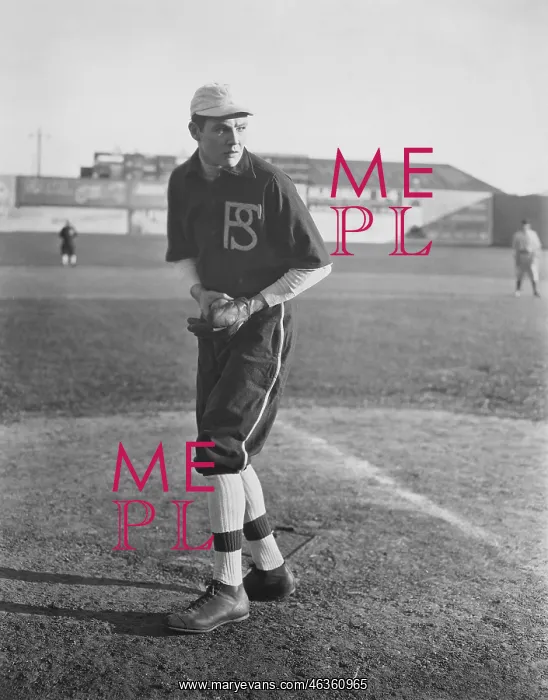 : Portrait of pitcher on baseball field : Portrait of pitcher on baseball field