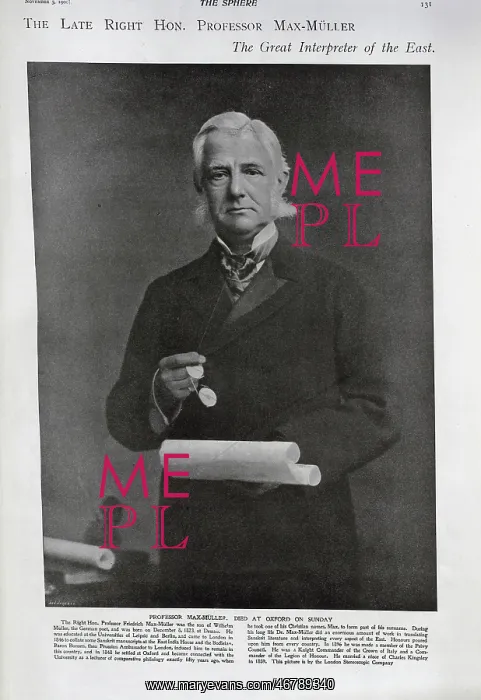 : Portrait of Professor Max Muller : Portrait of Professor Max Muller
