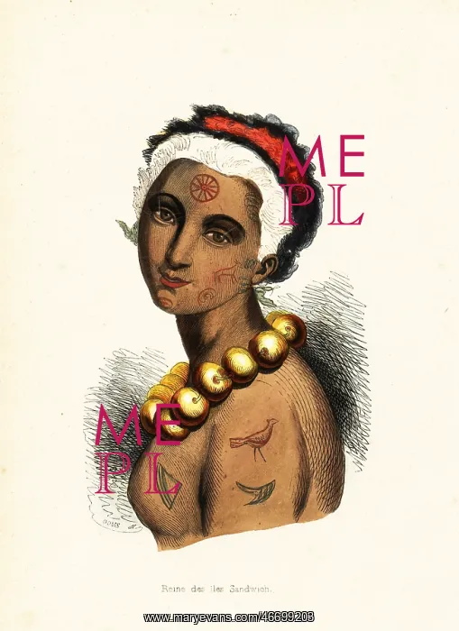 : Portrait of Queen Kaonoe of Hawaii : Portrait of Queen Kaonoe of Hawaii