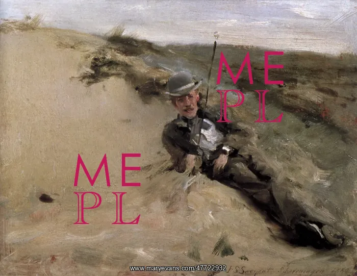 : Portrait of Ralph Curtis on the Beach, by Singer Sargent : Portrait of Ralph Curtis on the Beach, by Singer Sargent