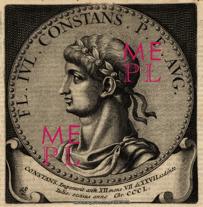 : Portrait of Roman Emperor Constans I : Portrait of Roman Emperor Constans I