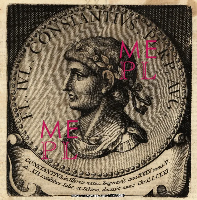 : Portrait of Roman Emperor Constantius II : Portrait of Roman Emperor Constantius II