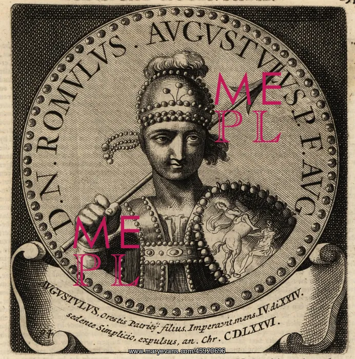 : Portrait of Roman Emperor Romulus Augustulus : Portrait of Roman Emperor Romulus Augustulus