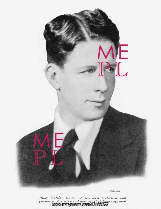 : Portrait of Rudy Vallee, 1929 : Portrait of Rudy Vallee, 1929