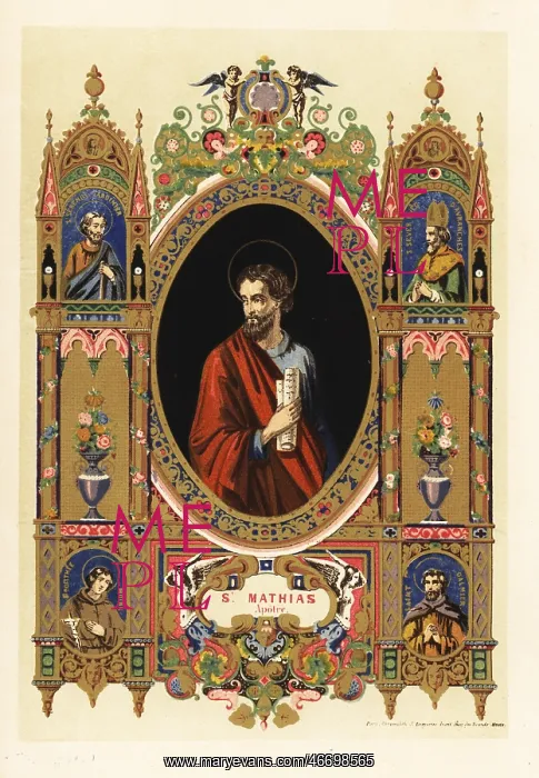 : Portrait of Saint Matthew the Apostle with halo and scroll : Portrait of Saint Matthew the Apostle with halo and scroll