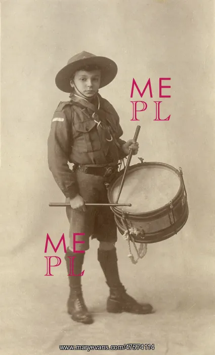  : Portrait of a Scout playing a drum
