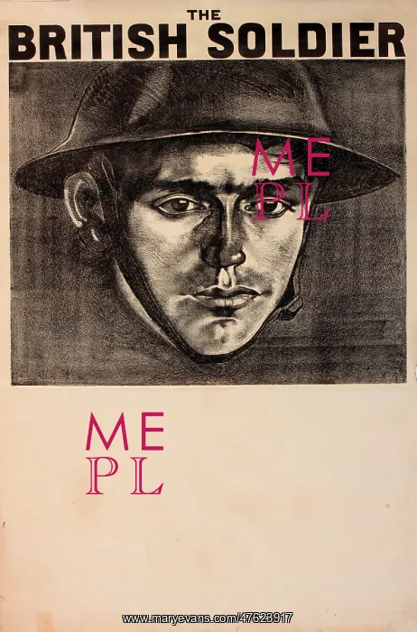 : Portrait of a soldier by Eric Kennington : Portrait of a soldier by Eric Kennington