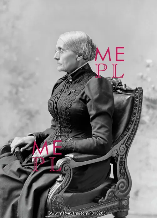 : Side portrait of Susan B. Anthony sitting in a chair : Side portrait of Susan B. Anthony sitting in a chair