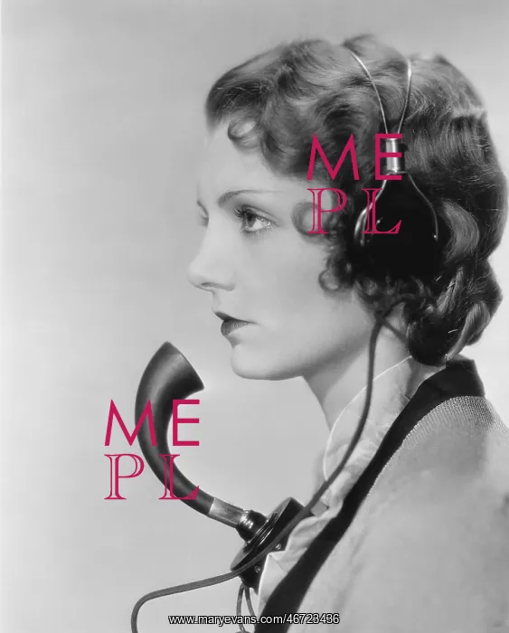: Portrait of telephone operator : Portrait of telephone operator