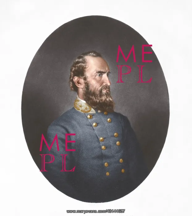 : Portrait of Thomas Stonewall Jackson wearing a blue tunic : Portrait of Thomas Stonewall Jackson wearing a blue tunic