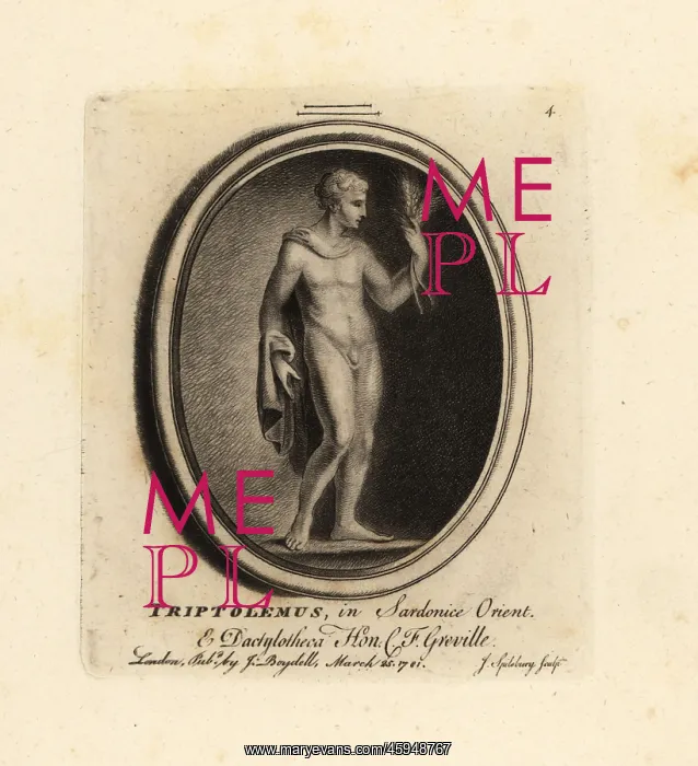: Portrait of Triptolemus, a warrior connected to Demeter : Portrait of Triptolemus, a warrior connected to Demeter