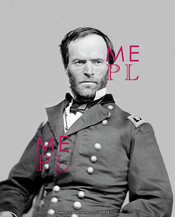 : Portrait of Union Army Major General William Tecumseh : Portrait of Union Army Major General William Tecumseh
