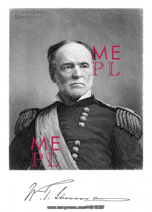 : Portrait william tecumseh sherman union general : Portrait william tecumseh sherman union general
