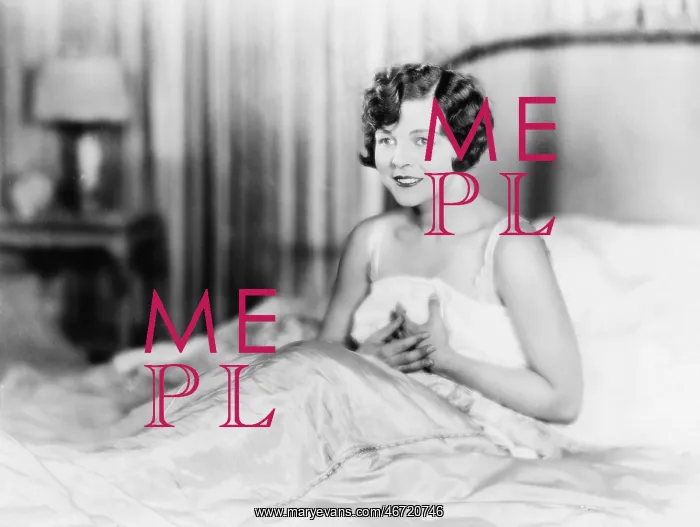 : Portrait of woman in bed : Portrait of woman in bed