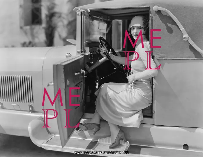 : Portrait of woman in car : Portrait of woman in car