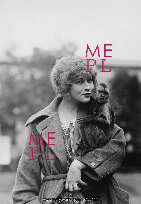 : Portrait of woman with monkey : Portrait of woman with monkey