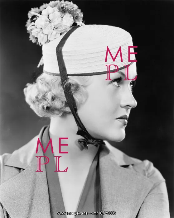 : Portrait of a woman with a pillbox hat : Portrait of a woman with a pillbox hat