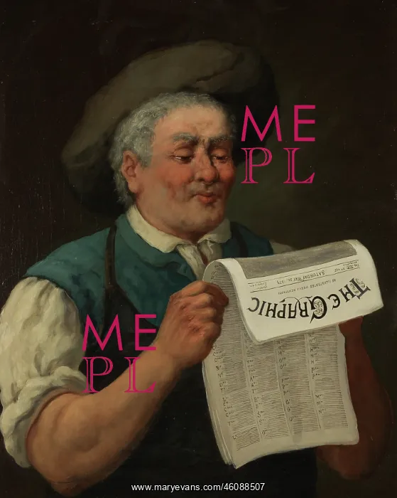  : Portrait of a working class man reading The Graphic