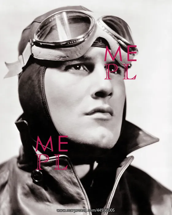 : Portrait Young Aviator Wearing Leather Jacket : Portrait Young Aviator Wearing Leather Jacket