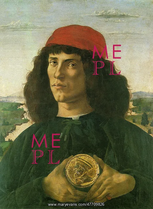 : Portrait of a Young Man with a Medal, by Botticelli : Portrait of a Young Man with a Medal, by Botticelli