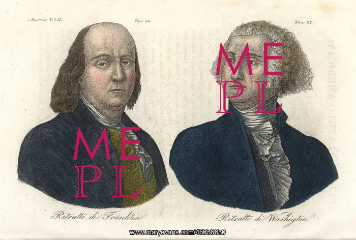 : Portraits of Benjamin Franklin and George Washington : Portraits of Benjamin Franklin and George Washington