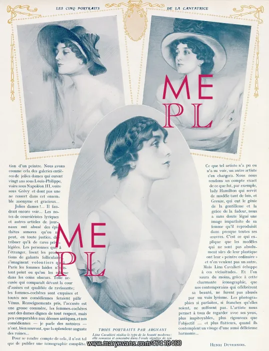 : Three portraits of Lina Cavalieri : Three portraits of Lina Cavalieri