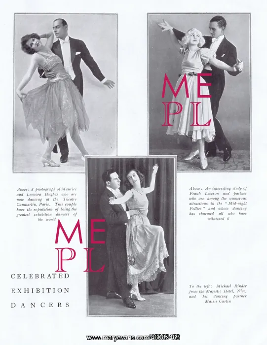 : Portraits of three sets of exhibition dancers : Portraits of three sets of exhibition dancers