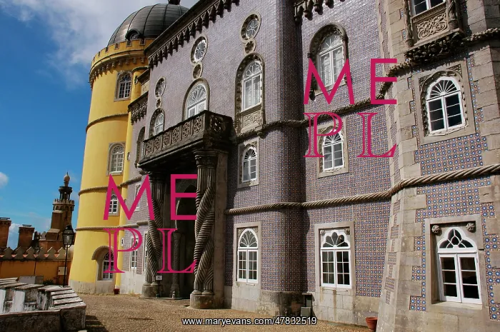 : Portugal. Sintra. Partial view of the Pena Palace complex : Portugal. Sintra. Partial view of the Pena Palace complex