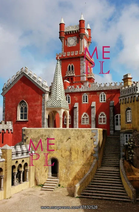 : Portugal. Sintra. Partial view of the Pena Palace complex : Portugal. Sintra. Partial view of the Pena Palace complex