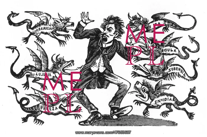 : Posada, Man attacked by the Seven Vices, Mexico : Posada, Man attacked by the Seven Vices, Mexico