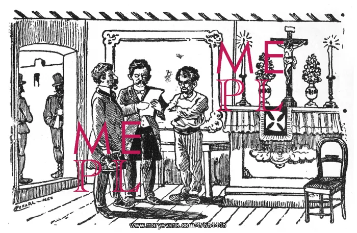 : Posada, Sentenced man in chapel, Mexico : Posada, Sentenced man in chapel, Mexico