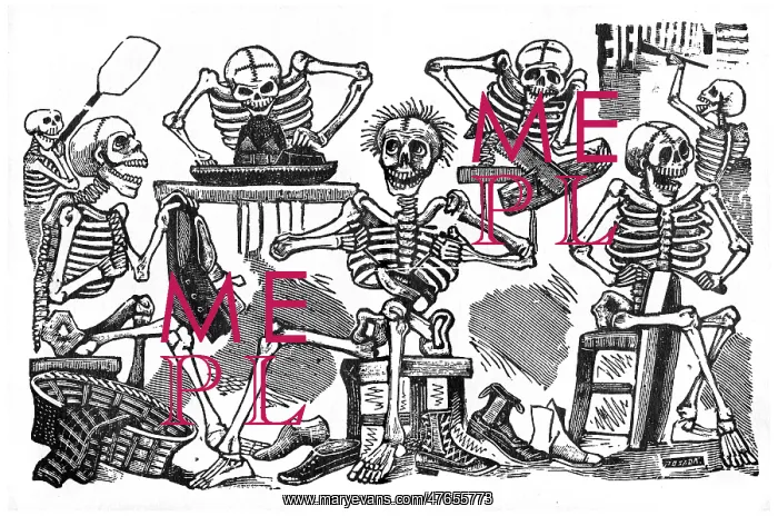 : Posada, skeletons of tradesmen : Posada, skeletons of tradesmen