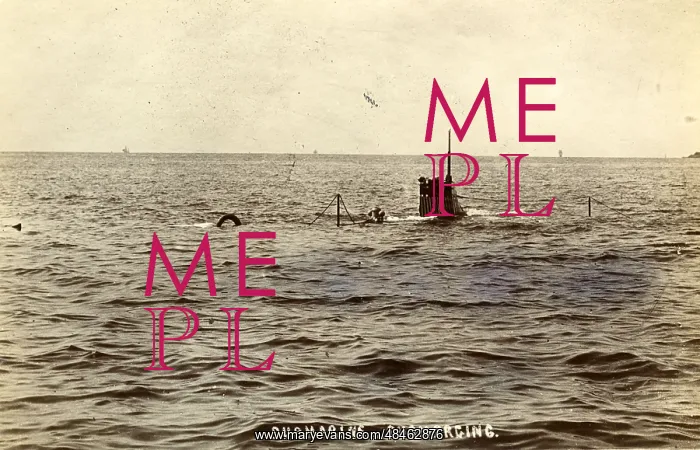 : Possibly a Holland Submarine Submerging : Possibly a Holland Submarine Submerging