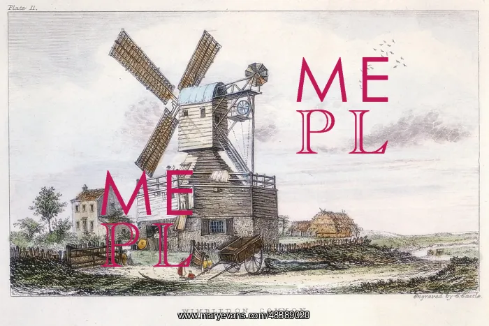 : Post Mill with fantail and gallery with access : Post Mill with fantail and gallery with access