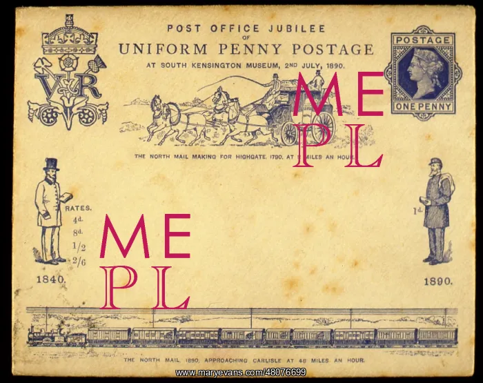 : Post Office 50th Jubilee, uniform penny postage : Post Office 50th Jubilee, uniform penny postage