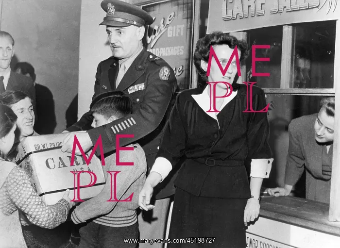 : Post-war Germany: First care parcel store in Germany : Post-war Germany: First care parcel store in Germany