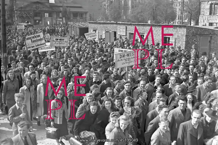 : Post-war period - Protest against currency reform in 1949 : Post-war period - Protest against currency reform in 1949