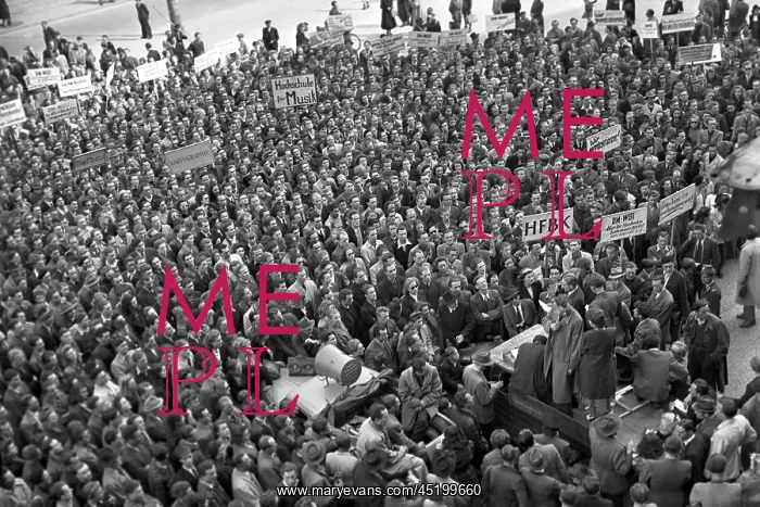: Post-war period - Protest against currency reform in 1949 : Post-war period - Protest against currency reform in 1949